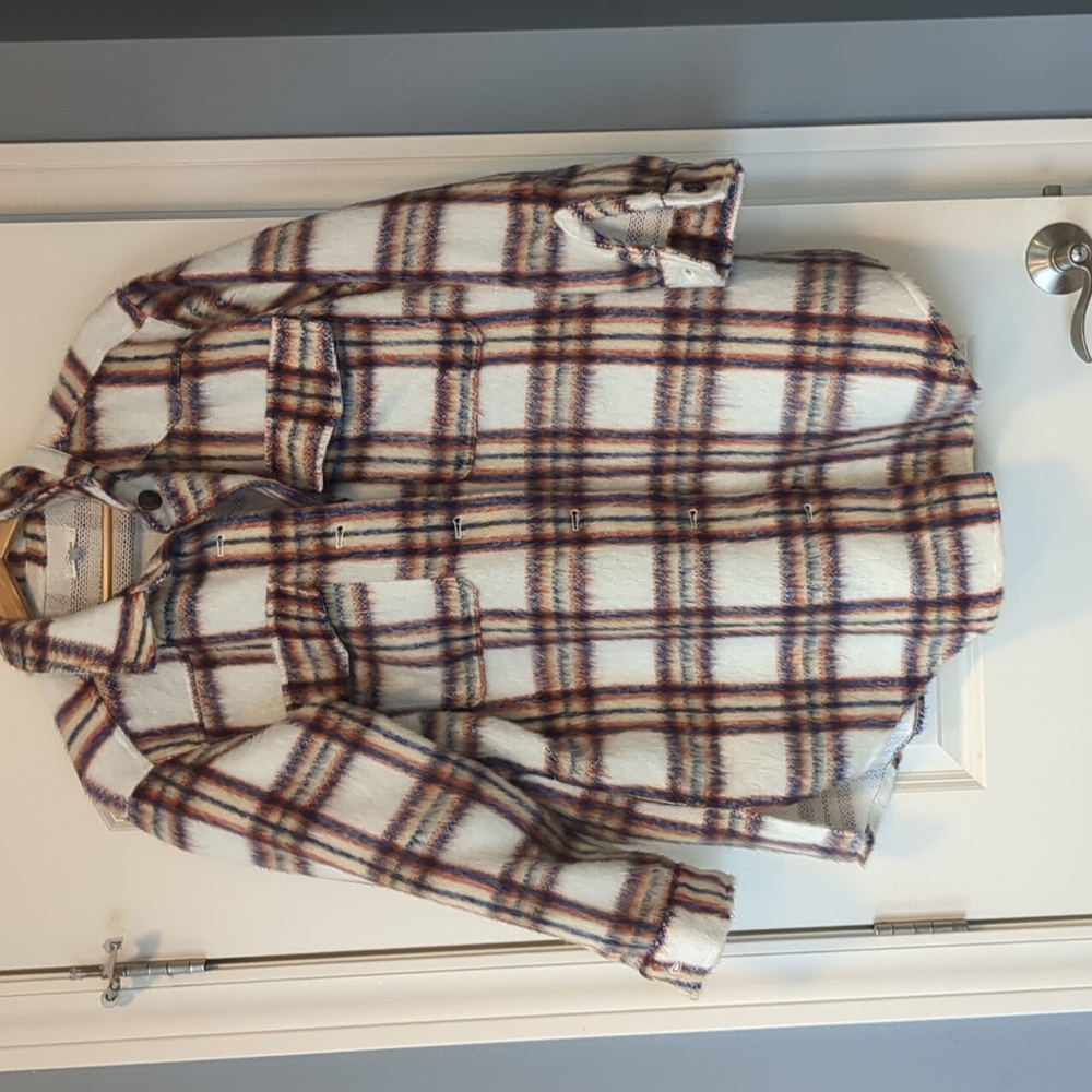 Maurice's blue and‎ cream flannel duster